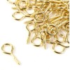 SISI UK Eye Screw Hooks Brass Plated Steel Eyes Bolts