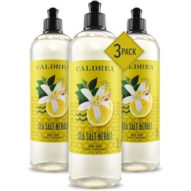 Caldrea Dish Soap, Biodegradable Dishwashing Liquid made with Soap Bark and Aloe Vera, Sea Salt Neroli, 16 oz , 3 Pack
