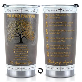 Pastor Gifts For Men 20 Oz Tumbler, Pastor Appreciation Gifts, Pastor Retirement Gifts, Youth Pastor Gifts Birthday Christmas Cup Mug Religious Scripture, Baptism Christian, Pastoral Gift From Church
