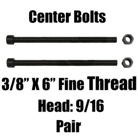 Updated Leaf Spring Center Bolt - 3/8 x 6 (Pair) Fine Threaded Leaf Bolts with Nuts Placement on Vehicle Front, Left, Rear, Right by Oneday Tower