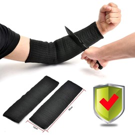 Yosoo Anti-Cut Sleeve Guard Black Steel Wire Anti Abrasion Safety Arm Protection Sleeve for Gardending Butchers