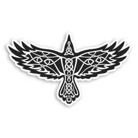 2 x 10cm Celtic Raven Vinyl Stickers - Viking Symbol Crow Bird Sticker #70803