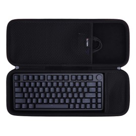 LTGEM Keyboard Case Compatible with Aula F75 Pro/EPOMAKER X Aula F75 MAX/Keychron K2 HE/Sony INZONE KBD-H75 75% Mechanical Gaming Keyboard, Office Travel Carrying Storage Bag - Black(Case Only)