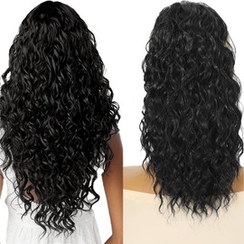 Detean 14 inch Ponytail Extension Drawstring Ponytail for Black Women Short Wavy Curly Ponytails Fluffy Natural Looking Pony Tails Hair Extensions Synthetic Hairpiece (1B, 14 inch)