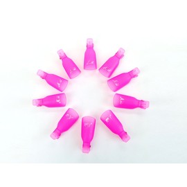 Beauticom® Acrylic Nail Art Soak Off Cap Clip UV Gel Polish Remover Wrap Reusable Keeper Manicure Tool (PINK, WHITE, PURPLE, & RED) (10 Pieces, RED)