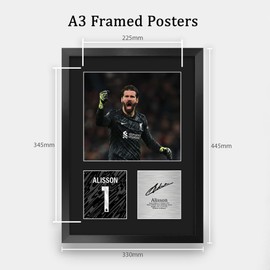 HWC Trading Alisson Becker Liverpool Gifts Printed Signed Autograph Picture for Football Fans and Supporters - A3 Portrait Framed