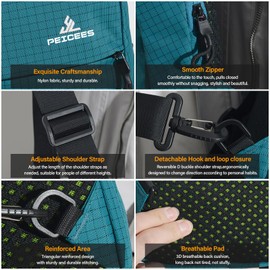 Peicees Mini Sling Bag for Women Men Trendy Casual Phone Chest Bag Waterproof Crossbody Daypack, Turquoise