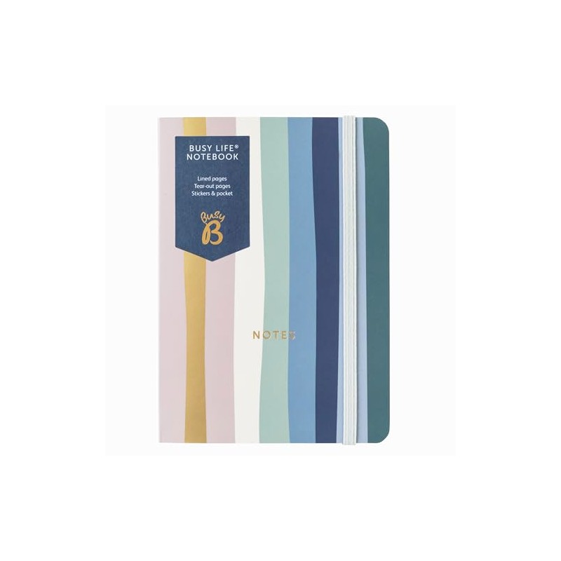 Busy B A6 Busy Life Notebook - Striped Cover -