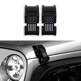 WWFGYX Hood Latches,Adjustable Hood Latch Catch Kit Compatible with Jeep Wrangler JK JKU 2007-2018 & Jeep Wrangler JL JLU 2018-2024 Gladiator JT (Black)