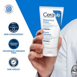 CeraVe Crema Hidratante Hasta por 24 Horas, Uso Diario para Rostro y Cuerpo, Recomendada para Pieles Secas, Contiene 3 Ceramidas Esenciales y Ácido...