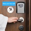 Key Lock Box, Resettable 4 Digit Combination Spare Key Safe