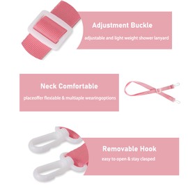 2 Pcs Shower Lanyard for Mastectomy Drain Holder, Pink Post-Mastectomy Must Haves Mastectomy for After Breast Surgery Skin Drain Holder After Tummy Tuck Adjustable Mastectomy Recovery Supplies
