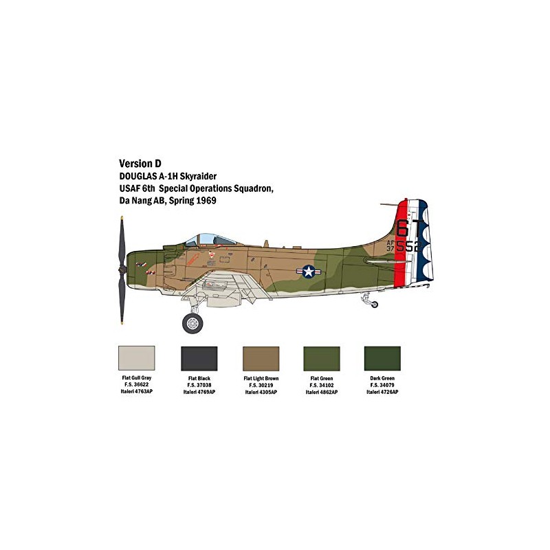 ITALERI 2788S Skyraider 1:48 A-1H Skyraider, Model Kit, Stand Model