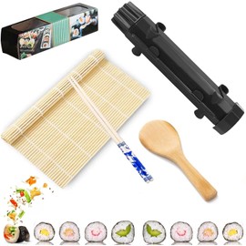 Sushi Maker Roller, Sushi Set to Make Yourself, 6-Piece Sushi Bazooka Set, Sushi Roller Multifunctional for Beginners, Sushi Maker and Bamboo Mat, DIY Sushi Roller Tool for Beginners at Home