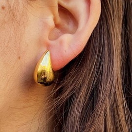 MAJALE - Drop earrings made of silver and gold, gold earrings in gold and silver, lightweight, gold-plated and silver-plated, golden drop earrings, drop earrings, small gold earrings, Gold-plated and