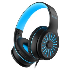 Elecder i45 Black Wired Headphones, Immersive Hi-Fi Stereo Bass, Lightweight and Folding, 4.9ft Nylon Woven Rope, Ideal for School, Travel, Home, Office, and More