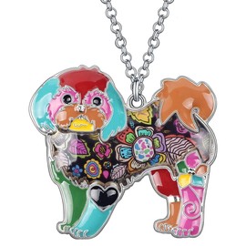 BONSNY Signature DOG collection COCOA our SHIH TZU Yorkie TERRIER Puppy Dog Statement Women Pendant Necklace (Multicolor)