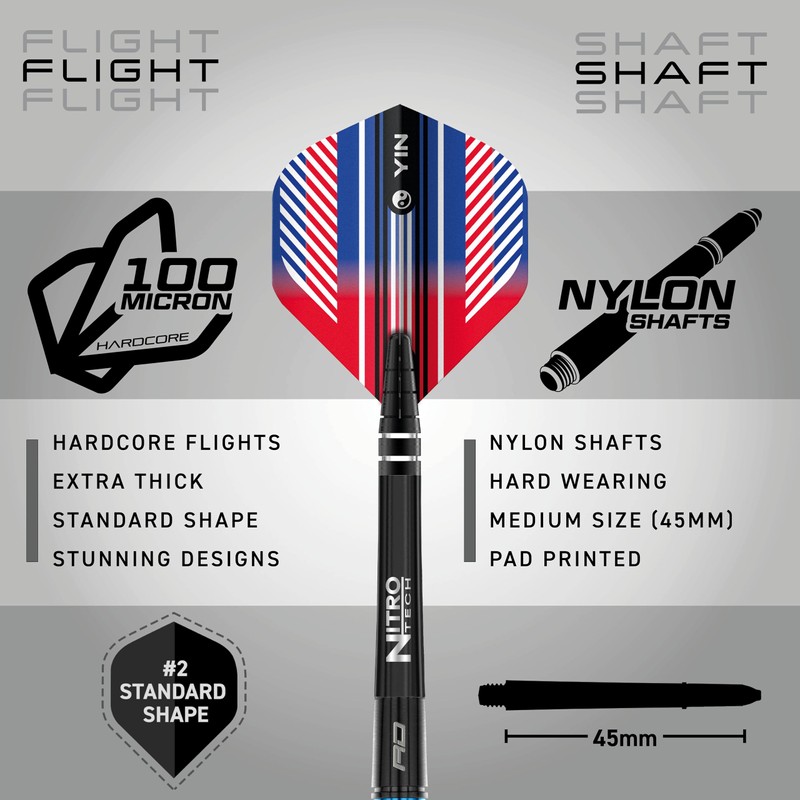 RED DRAGON Vengeance Blue 24 Gram Premium Tungsten Steeltip Darts