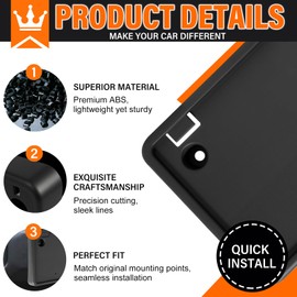 ABS Front License Plate Holder & Frame Bracket- Enhanced Anti- Vibration Design - Compatible with Jeep Grand Cherokee 2004-2010, Rust-Proof Direct Replacement with Screws,Quick Installation