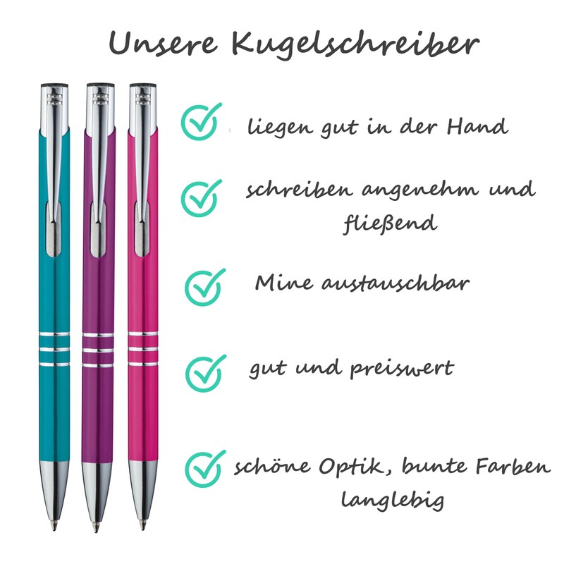 Libetui Pack of 10 High-Quality Metal Ballpoint Pens Colourful Ballpoint