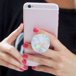 4 Pack - Foldable Finger Cell Phone Grip Stand, Cellphone Holder for Smartphone - Rose Gold Pink White Marble