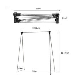 DASIAUTOEM Foldable Clothes Rack, Portable, Extendable Clothes Rack, Small Adjustable Travel Clothes Rack, Foldable Laundry Rack, Lightweight Clothes Rack for Travel, Dance, Camping, Hiking
