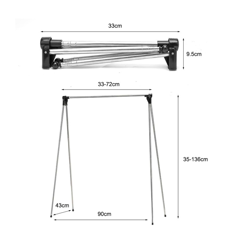 DASIAUTOEM Foldable Clothes Rack, Portable, Extendable Clothes Rack, Small Adjustable