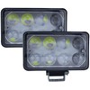 2 Faros Rectangulares con 8 Leds 32 Watts Luz Blanca