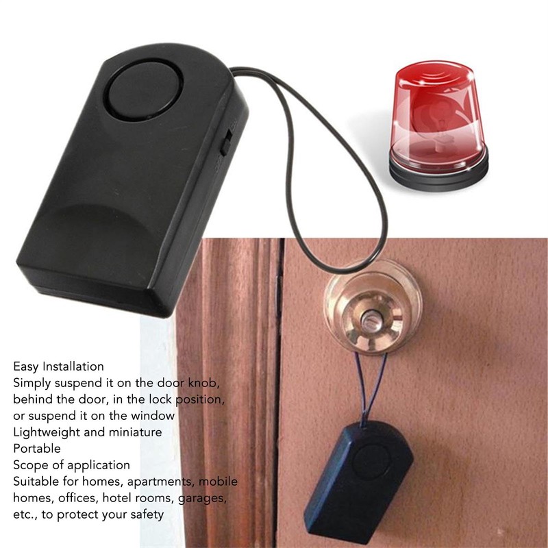 Wireless Door Alarm, 120dB Lightweight Prevent Theft ABS Door Alarm
