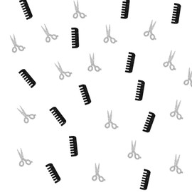 120 Barber Confetti, Black Glitter Comb Paper Confetti for Salon Opening Party, Scissors Cut Out for Haircut Salon Theme Party Table Decoration