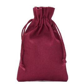 6 Cotton Bags, Fabric Bags in Size 23 x 15 cm with Cotton Cord, Gift Bags, Advent Calendar (Bordeaux)