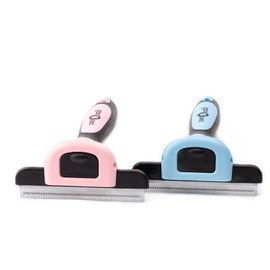 Large Pet Grooming Deshedding Tool for Small, Medium, Large Dogs/ Cats by cuteNfuzzy (Medium, Pink)