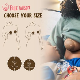 Feliz Wean Weaning Breastfeeding 3.3" Silicone Nipple Covers for Toddlers - Stop Breastfeeding Products, to Cease Breast Nursing - Dark