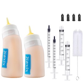 Jiaxix Puppy Bottles for Nursing,Puppys Bottles for Nursing Newborn Puppy,Syringe for Feeding Cat Bottle for Kittens,New Upgrade Kitten Silicone Newborn Supplies (Brown)