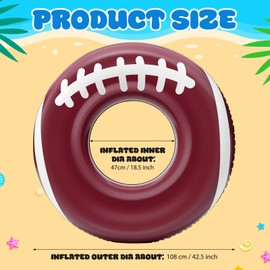 ShinyRelief 2 Pcs Football Inflatable Pool Floats Adult Size Inflatable Floats Swimming Pool Ring Beach Sports Party Lake Use