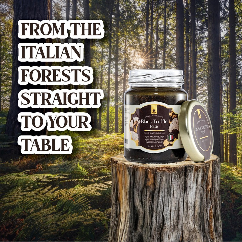 Gourmanity Tartufi Black Truffle Pate, Luxury Italian Truffle Sauce for