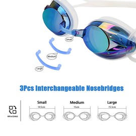 VETOKY Swimming Goggles, Swim Goggles Adult Unisex Swim Goggles, No Leaking Anti Fog UV Protection Soft Goggles swimming for Men, Women, Junior and Kids Age 8+