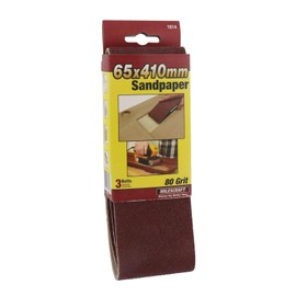 Milescraft Pack of 3 Sanding Belts 65mm x 410mm 80 Grit