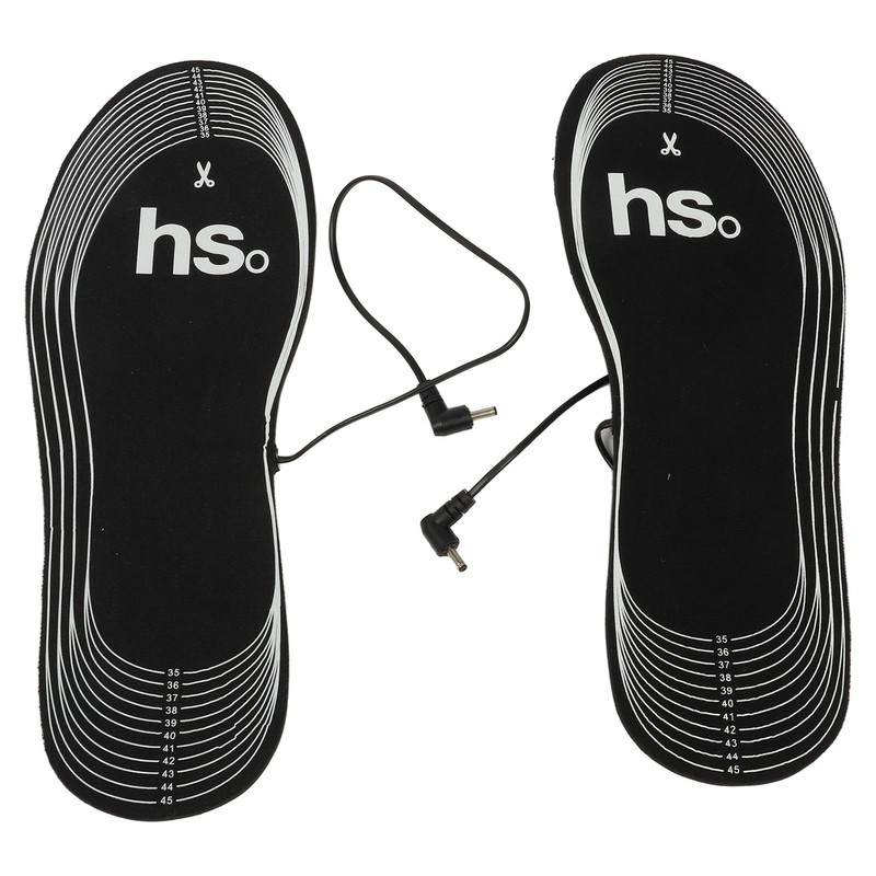 1Pair Heated Insoles Electric Insoles 4.5V Battery Powered Soft Carbon