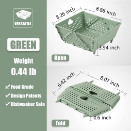 DOPMEP Collapsible Kitchen Strainer Colander Foldable Drain Basket