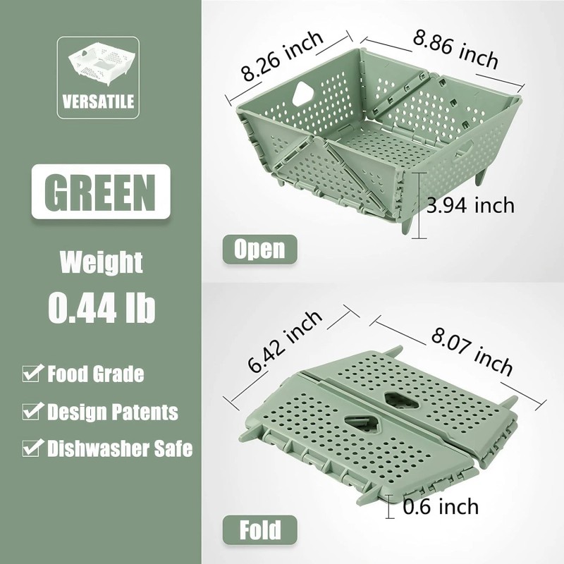 DOPMEP Collapsible Kitchen Strainer Colander Foldable Drain Basket