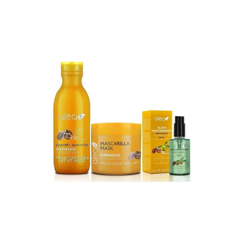 Kit Alea Cabello Dañados Shampoo + Mascarilla + Elixir +acon