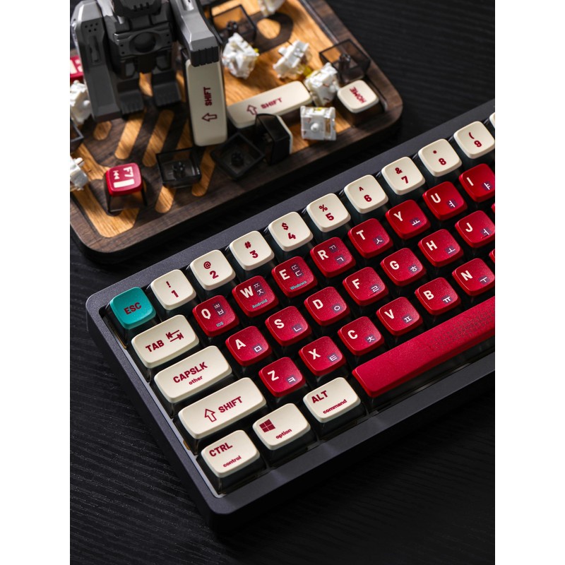 XDK Backlit Keycaps Red Shine Through PBT Keycaps, Pudding Keycaps