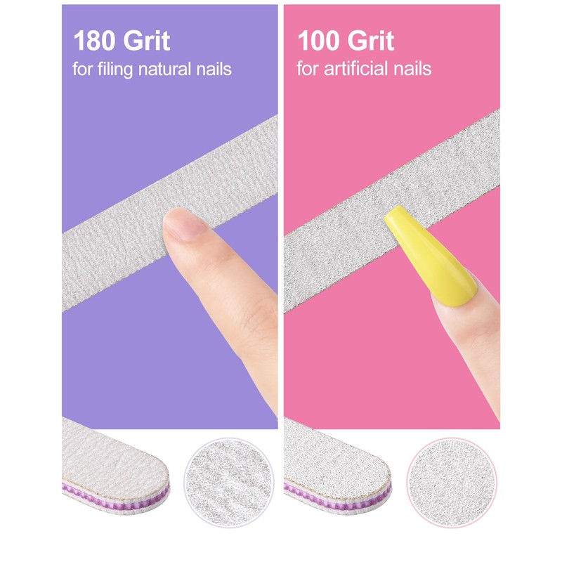 MORGLES Cuticle Remover kit, 100/180 Nail File and Nail Buffer