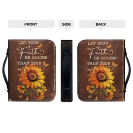 Psesaysky Sunflower Fall Women Bible Carrying Case Multi-Purpose Bible Carrier Bible Protector Lightweight Bible Covers for Woman Large Size