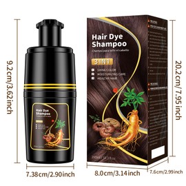 IIIMEIDU Black Hair Dye Shampoo, Schwarzes Haarfärbeshampoo 3 in1 für Graues Haar, Sofort Haarfarben für Männer und Frauen Hair Color Shampoo, Anti grau effekt, 500ml (Darkbrown-350ml)