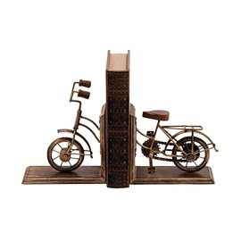 Deco 79 Wood Bike Bookends, Set of 2 7"W, 9"H, Brass
