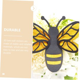 PRETYZOOM 2 Sets 3D Bee Sticker 3D Bee Wall Decals 3D Wall Stickers Bees Wall Stickers Decals Bee Festival Decorations Yellow Bee Wall Stickers Gold Decor Pearl Paper Summer Window