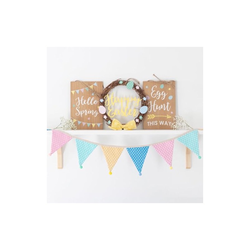 something different 30 cm Happy Easter Willow Wreath Decorative Crowns,