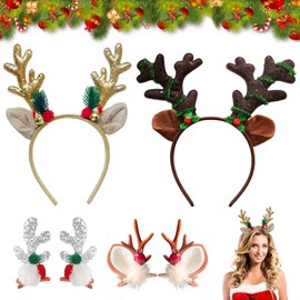 Pack of 6 Christmas Headbands, Christmas Tree Antlers Headband, Christmas Hat, Christmas Decoration, Children's Headgear for Adults, Christmas Party, Hair Accessories, Cosplay